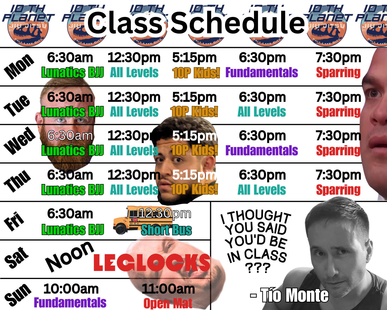 10th Planet Schedule: https://10thplanetslc.com/images/October2022_schedule_v2.webp